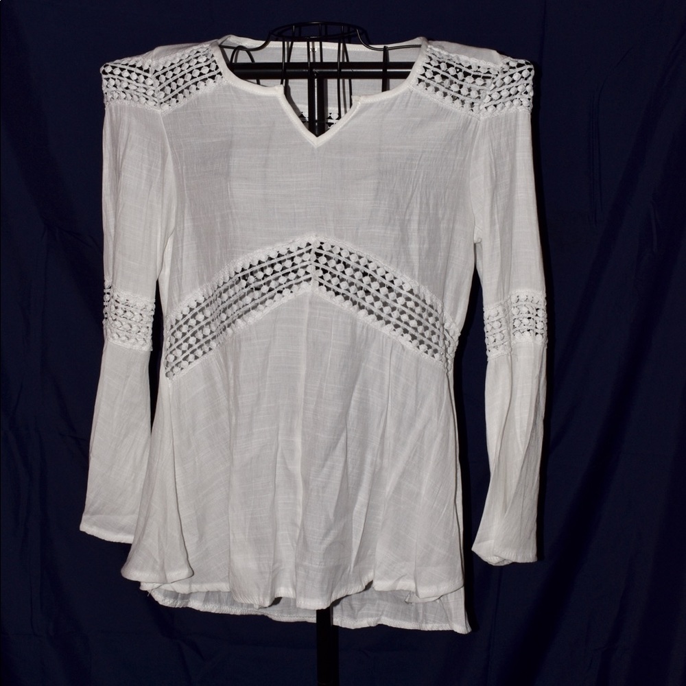 All white long sleeve shirt